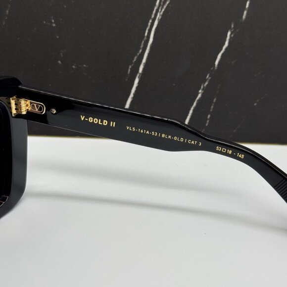 NEW VALENTINO SUNGLASSES WOMEN BLACK EYEWEAR VALENTINO V-GOLD-II VLS-161A main image 11